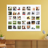 PHOTO COLLAGE WALL ART -34正方形フォトインスタグラム キャンバスプリント (インサイチュ (リビング))