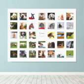 PHOTO COLLAGE WALL ART -34正方形フォトインスタグラム キャンバスプリント (インサイチュ (ウッドフロア))