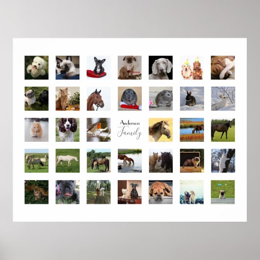 PHOTO COLLAGE WALL ART -34正方形フォトインスタグラム ポスター (正面)