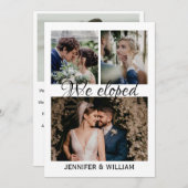 Photo Collage We Eloped 結婚の発表 招待状 (正面/裏面)