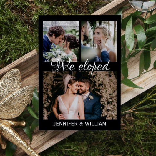 Photo Collage We Eloped 結婚の発表 招待状