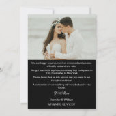 Photo Collage We Eloped 結婚の発表 招待状 (裏面)