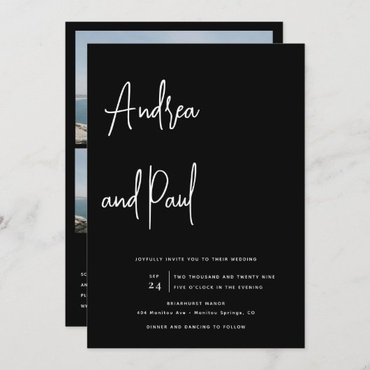 Photo Collage Wedding | Qr Code Invitations 招待状 (正面/裏面)