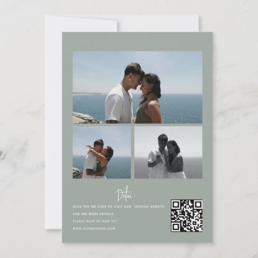 Photo Collage Wedding | Qr Code Invitations 招待状 (裏面)