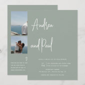 Photo Collage Wedding | Qr Code Invitations 招待状 (正面/裏面)