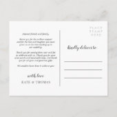 Photo Collage Wedding Thankエレガントな氏及び夫人 案内ポストカード (裏面)