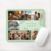 Photo collage with 6 photos and custom Sage Green マウスパッド (マウス)