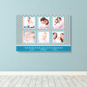 Photo Collage with Decorative Fan Pattern キャンバスプリント (インサイチュ (ウッドフロア))