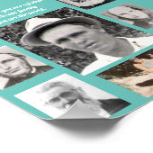 Photo Collage with Faters引用文ティール(緑がかった色)ポスター ポスター (角)