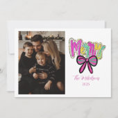 Photo Colorful Merry Bow Christmas シーズンカード (正面)