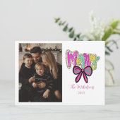 Photo Colorful Merry Bow Christmas シーズンカード (スタンド正面)