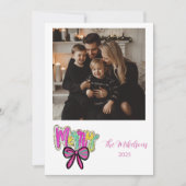 Photo Colorful Merry Bow Christmas シーズンカード (正面)