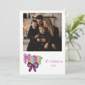 Photo Colorful Merry Bow Christmas シーズンカード (スタンド正面)