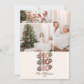 Photo Coquette Gingham Ho Ho Ho Christmas シーズンカード (正面)