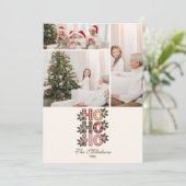 Photo Coquette Gingham Ho Ho Ho Christmas シーズンカード (スタンド正面)