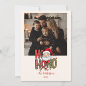 Photo Coquette Ho Ho Ho Santa Christmas シーズンカード (正面)