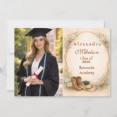 Photo Country Wildflower Graduation Party 案内状 (正面)