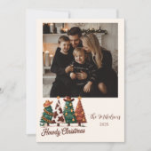 Photo Cow Print Plaid Western Cowgirl Christmas シーズンカード (正面)