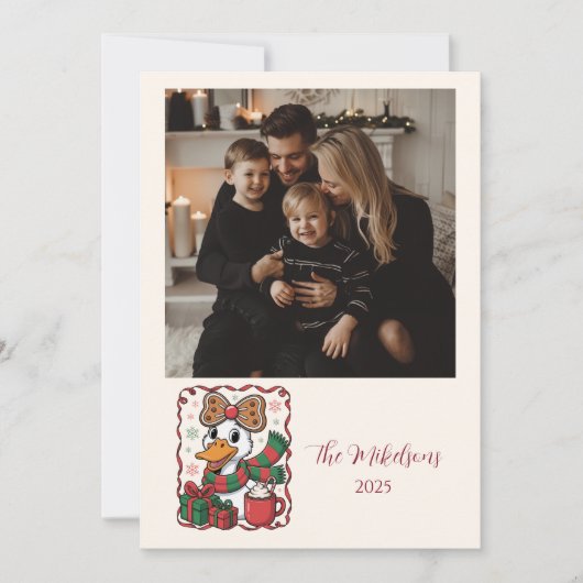 Photo Cozy Duck Christmas シーズンカード (正面)