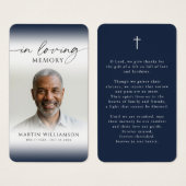 Photo Cross In Loving Memory Funeral Prayer Card (正面&裏面)