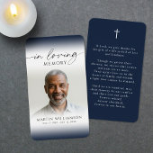 Photo Cross In Loving Memory Funeral Prayer Card