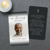 Photo Cross In Loving Memory Memorial Prayer Card