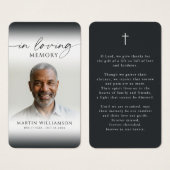 Photo Cross In Loving Memory Memorial Prayer Card (正面&裏面)