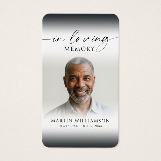 Photo Cross In Loving Memory Memorial Prayer Card (正面)