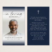 Photo Cross In Loving Memory Sympathy Prayer Card (正面&裏面)