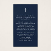 Photo Cross In Loving Memory Sympathy Prayer Card (裏面)