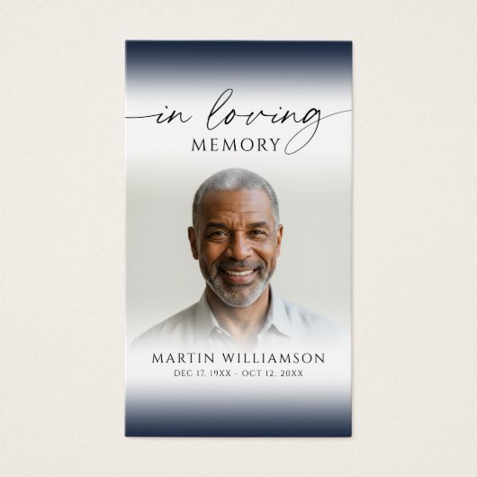 Photo Cross In Loving Memory Sympathy Prayer Card (正面)