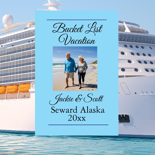 Photo Cruise Vacation Bucket List blue Personalize マグネット