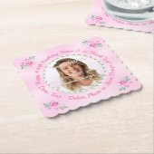 Photo, Customizable Cardboard Coasters, Chipboard ペーパーコースター (アングル)