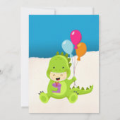 Photo Cute Dinosaurs For Kids Birthday invitation 招待状 (裏面)