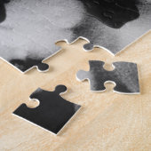 photo de plage, noir et blanc ジグソーパズル (側面)