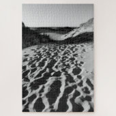 photo de plage, noir et blanc ジグソーパズル (縦)