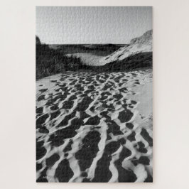 photo de plage, noir et blanc ジグソーパズル