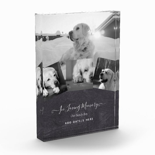 PHOTO Dog Memorial Gift – ペット損失記念コラージュ フォトブロック (左)
