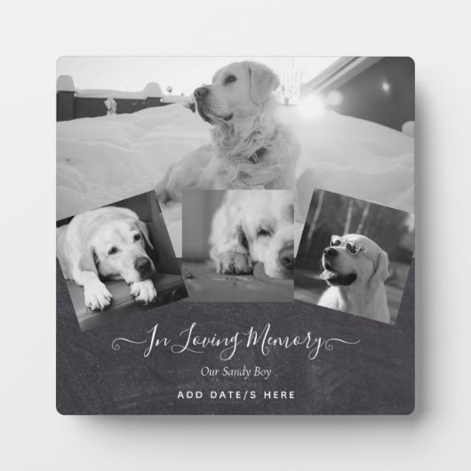 PHOTO Dog Memorial Gift – ペット損失記念コラージュ フォトプラーク (正面)