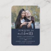 Photo Double Memorial Funeral Blue Prayer Card 名刺 (正面)