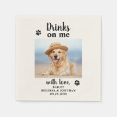 Photo Drinks On パーソナライズされた Me Dog Pet's 結婚 スタンダードカクテルナプキン (正面)