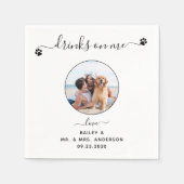 Photo Drinks On モダン Me Dog Pet 結婚's スタンダードカクテルナプキン (正面)