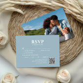 Photo Dust Blue QR Code Wedding 出欠カード
