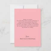 Photo Dusty Pink 結婚's サンキューカード (裏面)