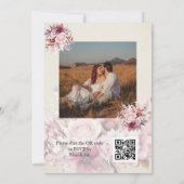 Photo Dusty Pink Rose QR Code 結婚's 招待状 (裏面)