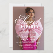 Photo Elegance Sweet 16 Birthday Party Invitation 招待状 (正面)