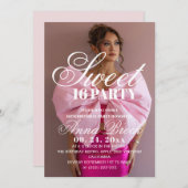 Photo Elegance Sweet 16 Birthday Party Invitation 招待状 (正面/裏面)