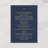 Photo Elegant Blue Gold Funeral Prayer Cards 名刺 (裏面)