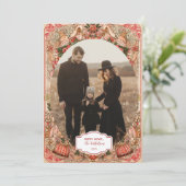 Photo Elegant Botanical Ornament Christmas シーズンカード (スタンド正面)