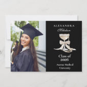 Photo Elegant Coquette Pearl Graduation 案内状 (正面)